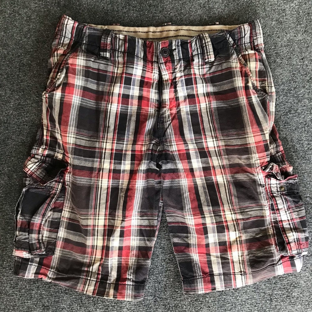 Asos Plaid Flannel Shorts Red and Gray size 32waist